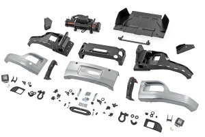 Chevrolet Silverado 1500 Bumper - Front - Rough Country - FXS - Silver Ice Metallic - '23-'26